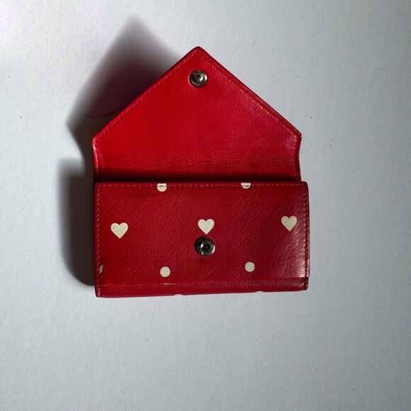 Balenciaga Heart-Patterned Red Wallet Key Card Holder - Picture 2 of 7
